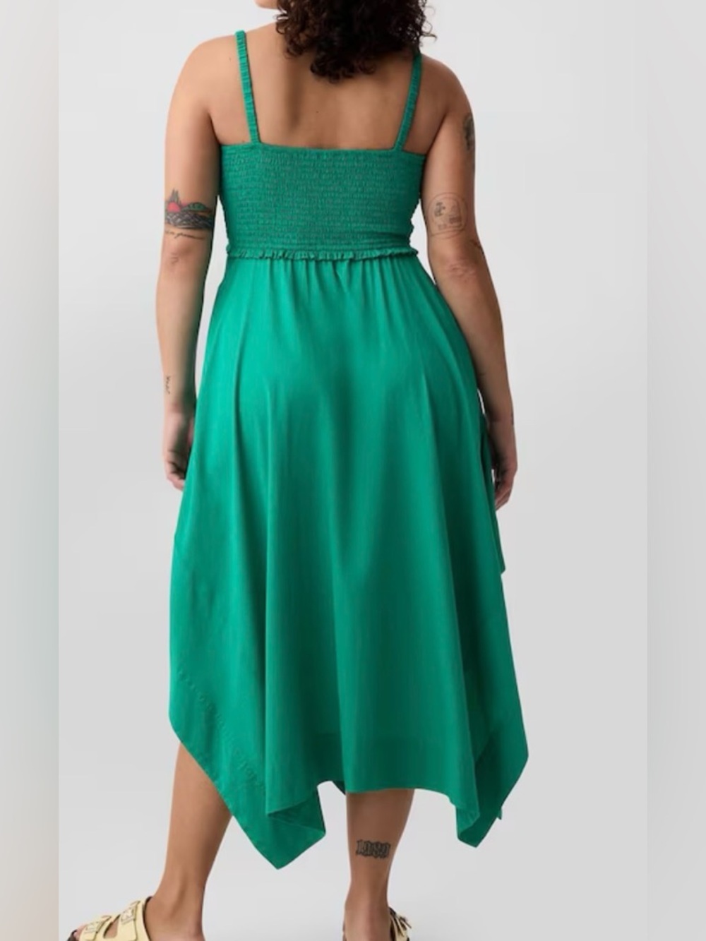 GAP Smocked Handkerchief Hem Midi Dress - Picture 3 of 7